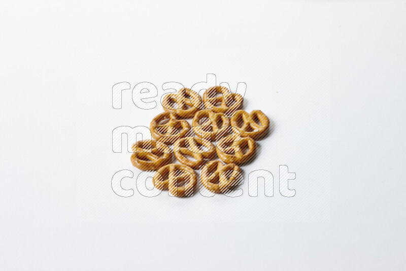 Pretzels snacks on white background