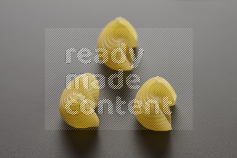 Pipe pasta on grey background