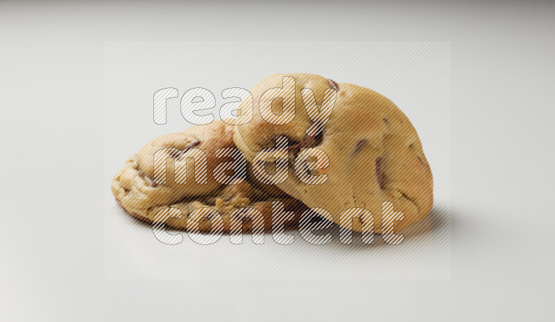 chocolate chip cookies on a white background