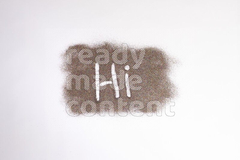 A word written with glitter on white background