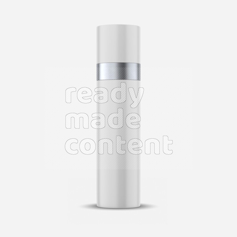 Glossy plastic and metal bottle mockup with cap isolated on white background 3d rendering