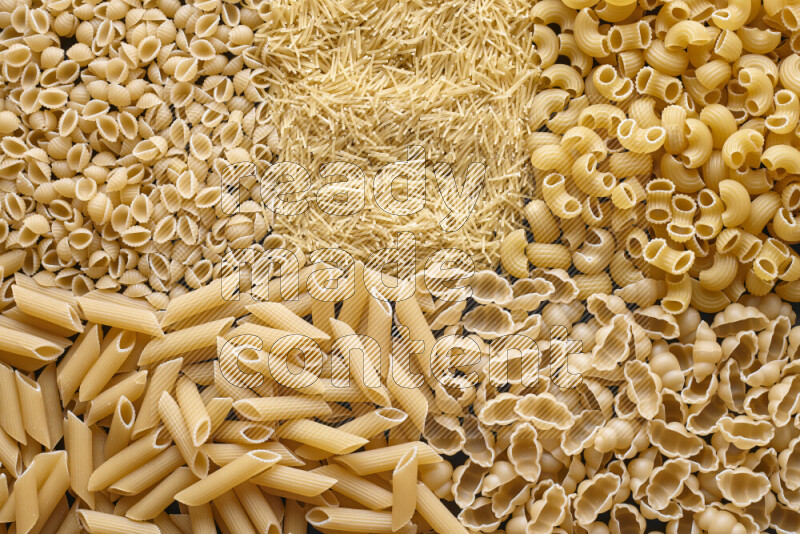 5 types of pasta filling the frame