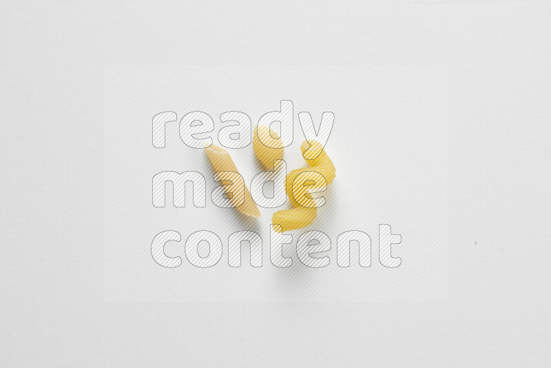 Different pasta types on white background