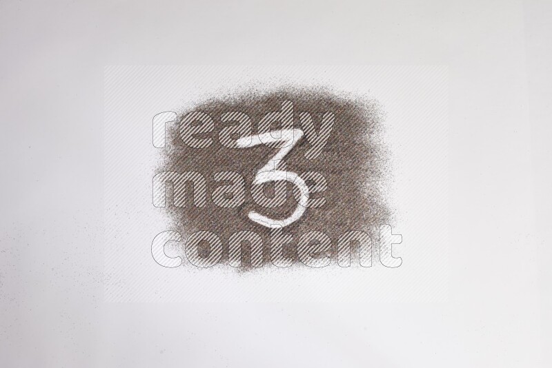 Numbers written with glitter on white background