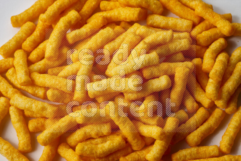 Puffs snacks on white background