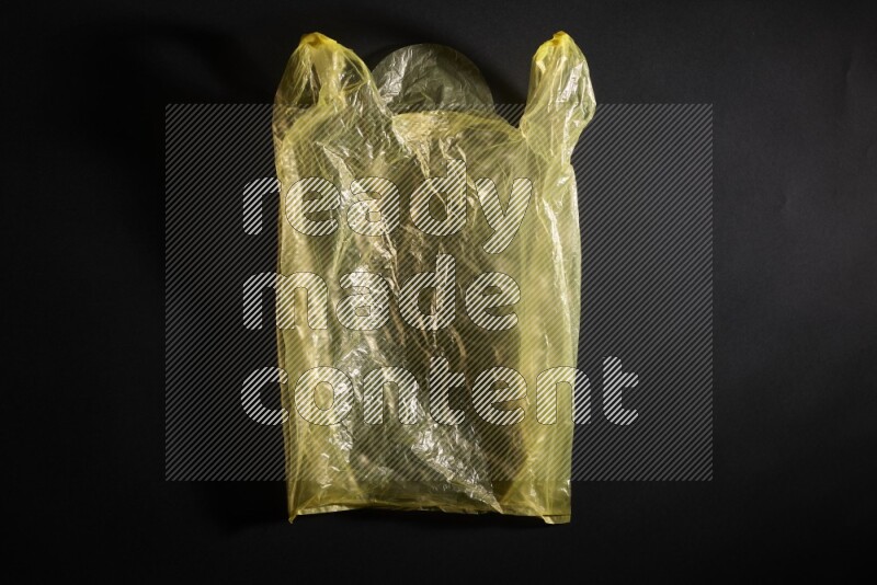 Colored plastic textures on black background