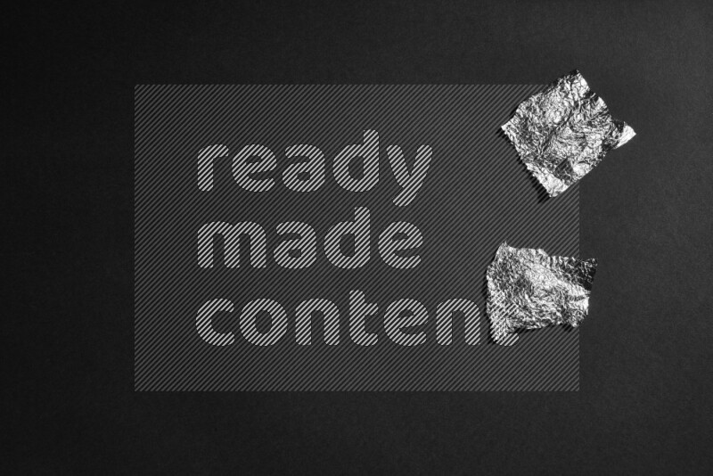 Aluminium foil on black background