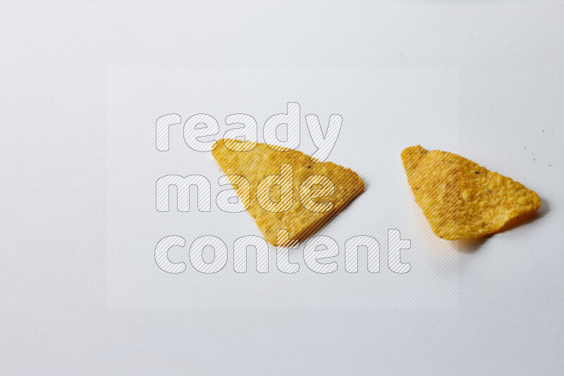 Nachos snacks on white background