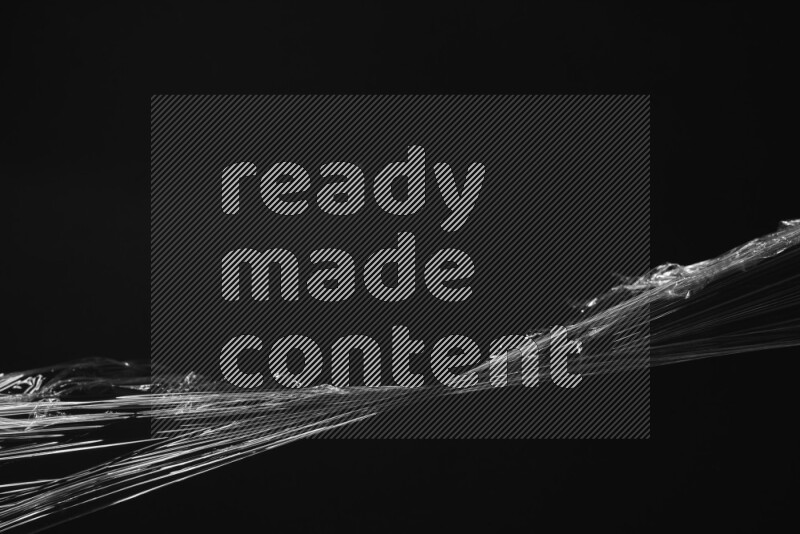 Plastic wrap texture on black background