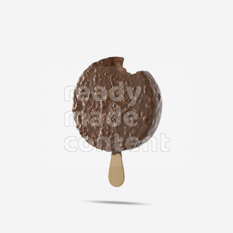Chocolate ice cream stick mockup isolated on white background 3d rendering
