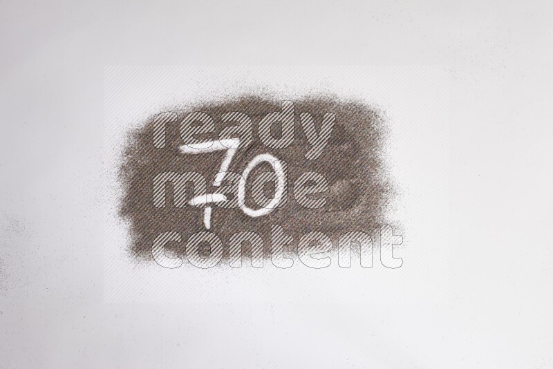 Numbers written with glitter on white background