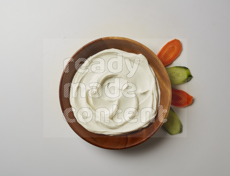 Plain Lebnah in a wooden plate on a white background