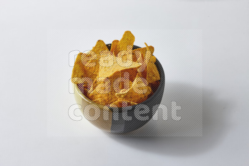 Nachos snacks on white background