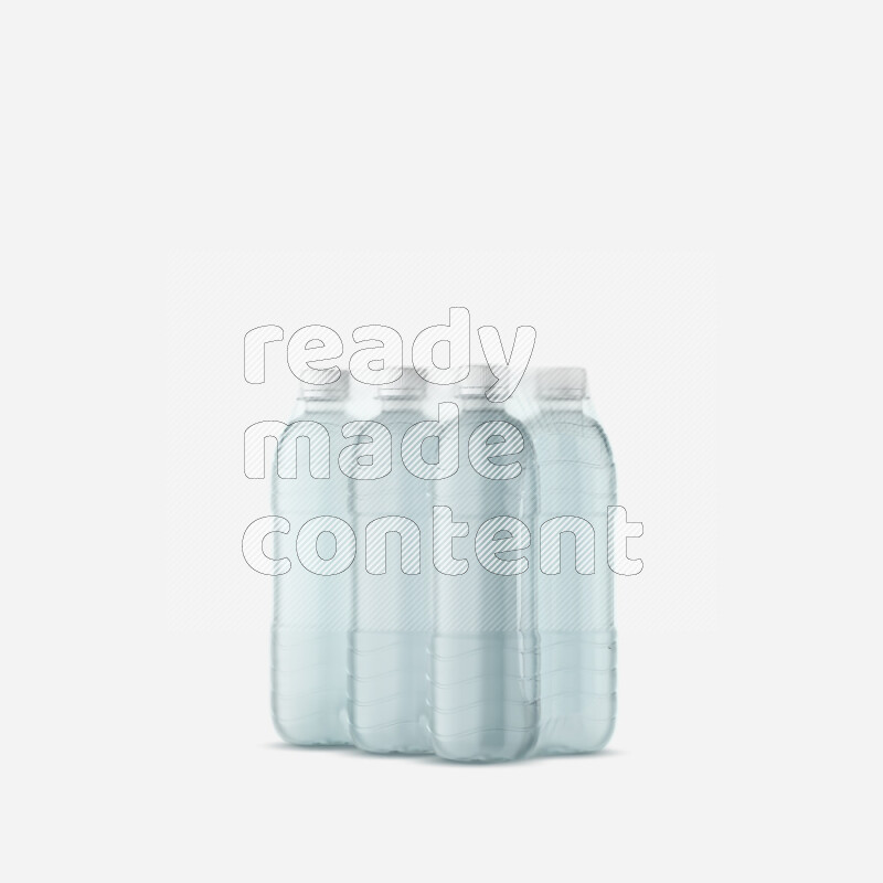Plastic water bottles mockup wrapped isolated on white background 3d rendering