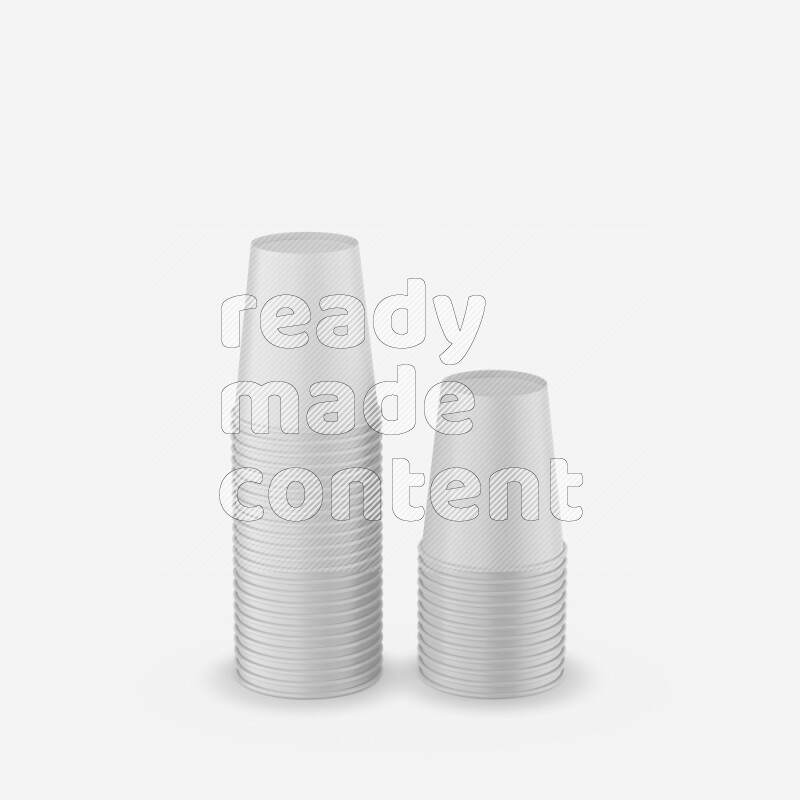 Set of glossy plastic cup mockup isolated on white background 3d rendering