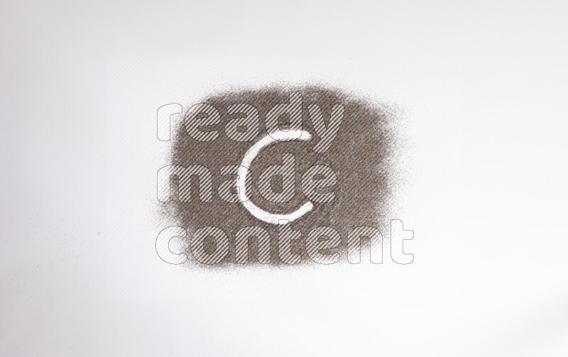 Alphabets written with glitter on white background