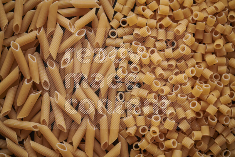 2 types of pasta filling the frame