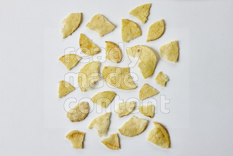 Chips snacks on white background
