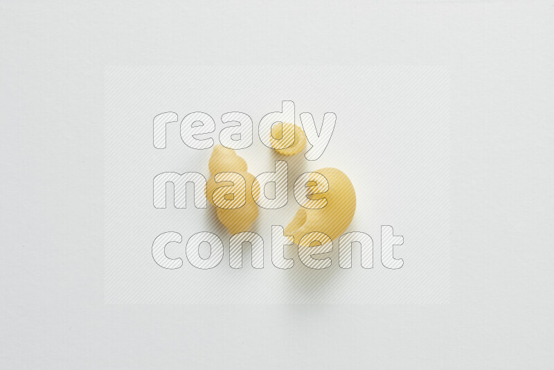 Different pasta types on white background