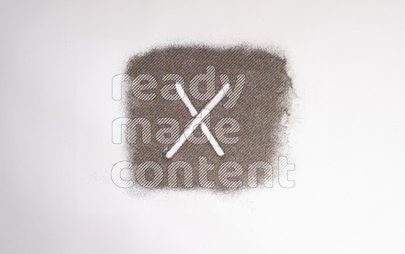 Alphabets written with glitter on white background