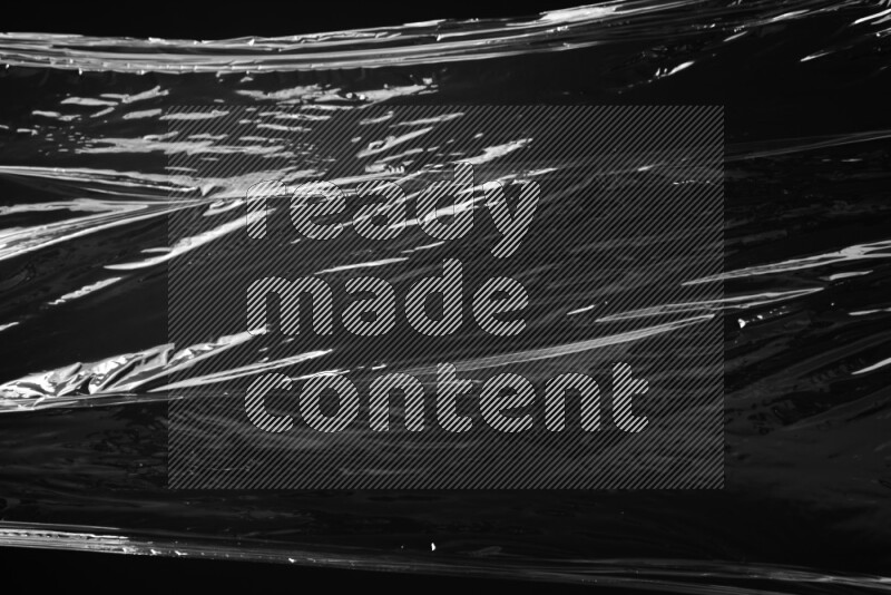 Plastic wrap texture on black background