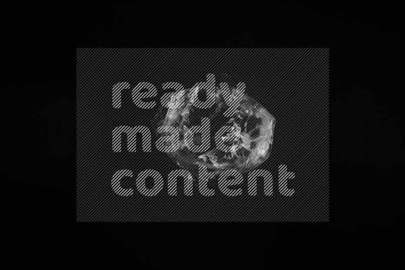 Transparent plastic textures on black background