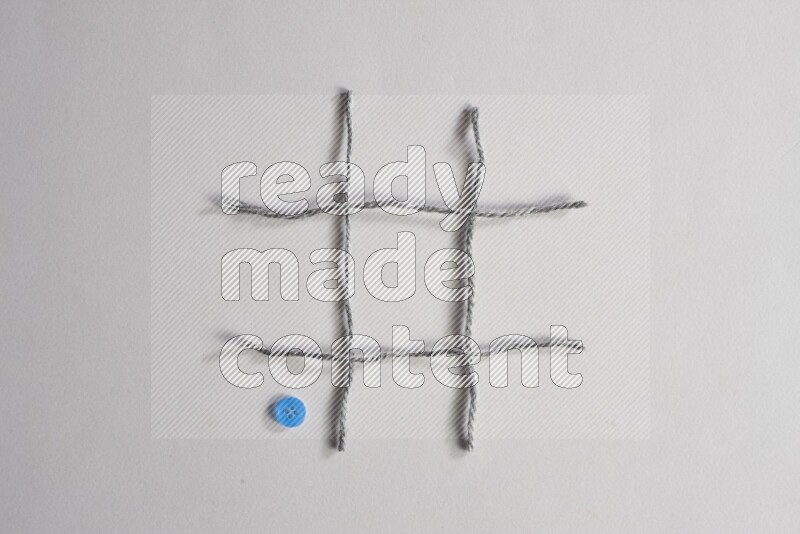 Blue buttons placed on grey background