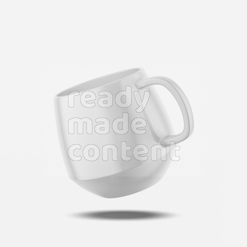 Ceramic glossy mug mockup isolated on white background 3d rendering
