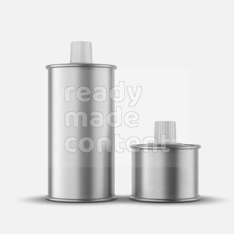 Glossy metallic tin can mockup with screw cap isolated on white background 3d rendering