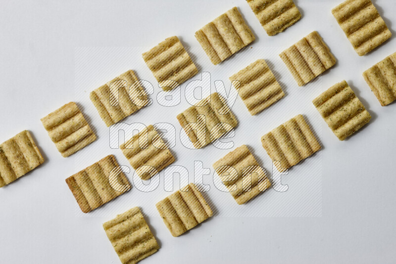 Crackers snacks on white background