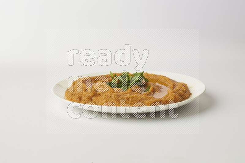 Gulaba fava bean in a white plate direct on a white background