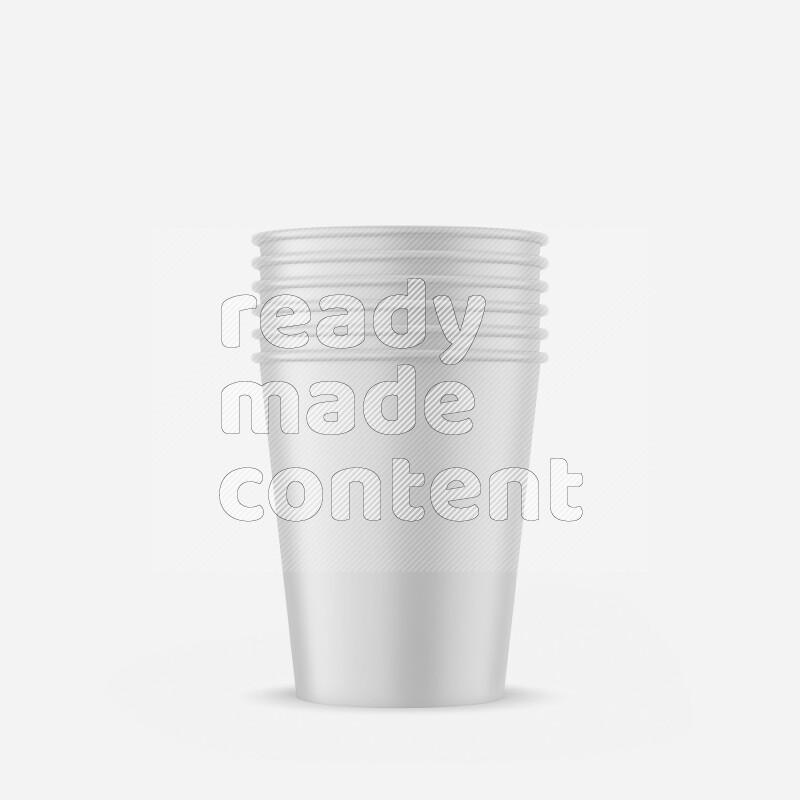 Set of glossy plastic cup mockup isolated on white background 3d rendering