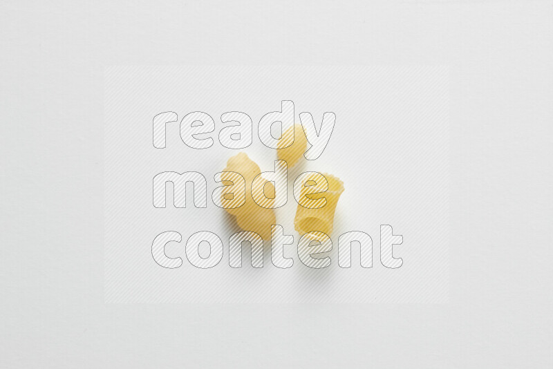 Different pasta types on white background
