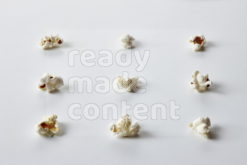 Popcorn snacks on white background