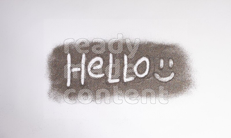 A word written with glitter on white background