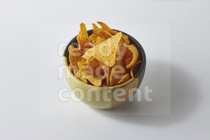 Nachos snacks on white background