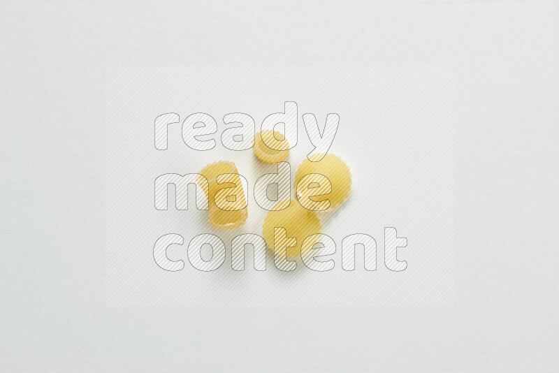 Different pasta types on white background