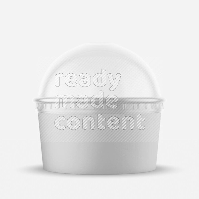 Empty white rough ice cream paper cup mockup isolated on white background 3d rendering