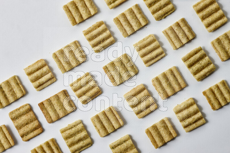 Crackers snacks on white background
