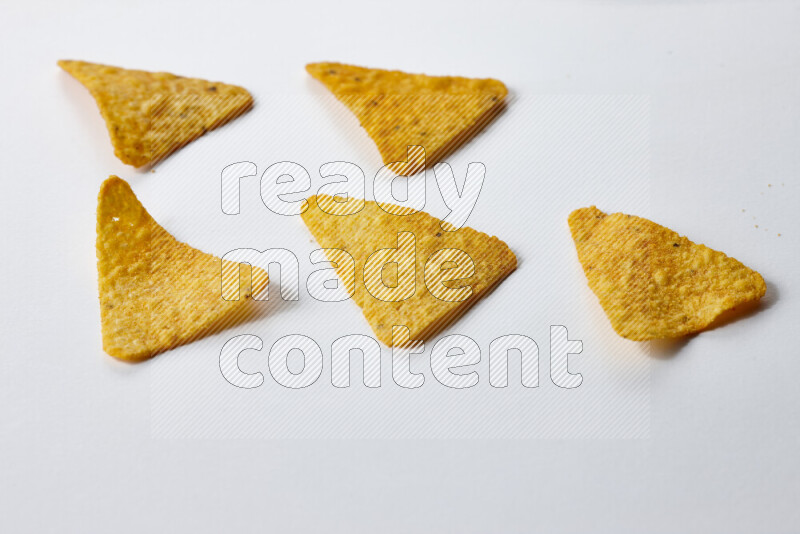 Nachos snacks on white background