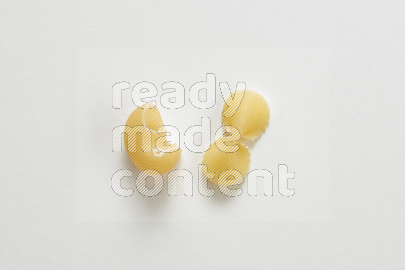 Different pasta types on white background