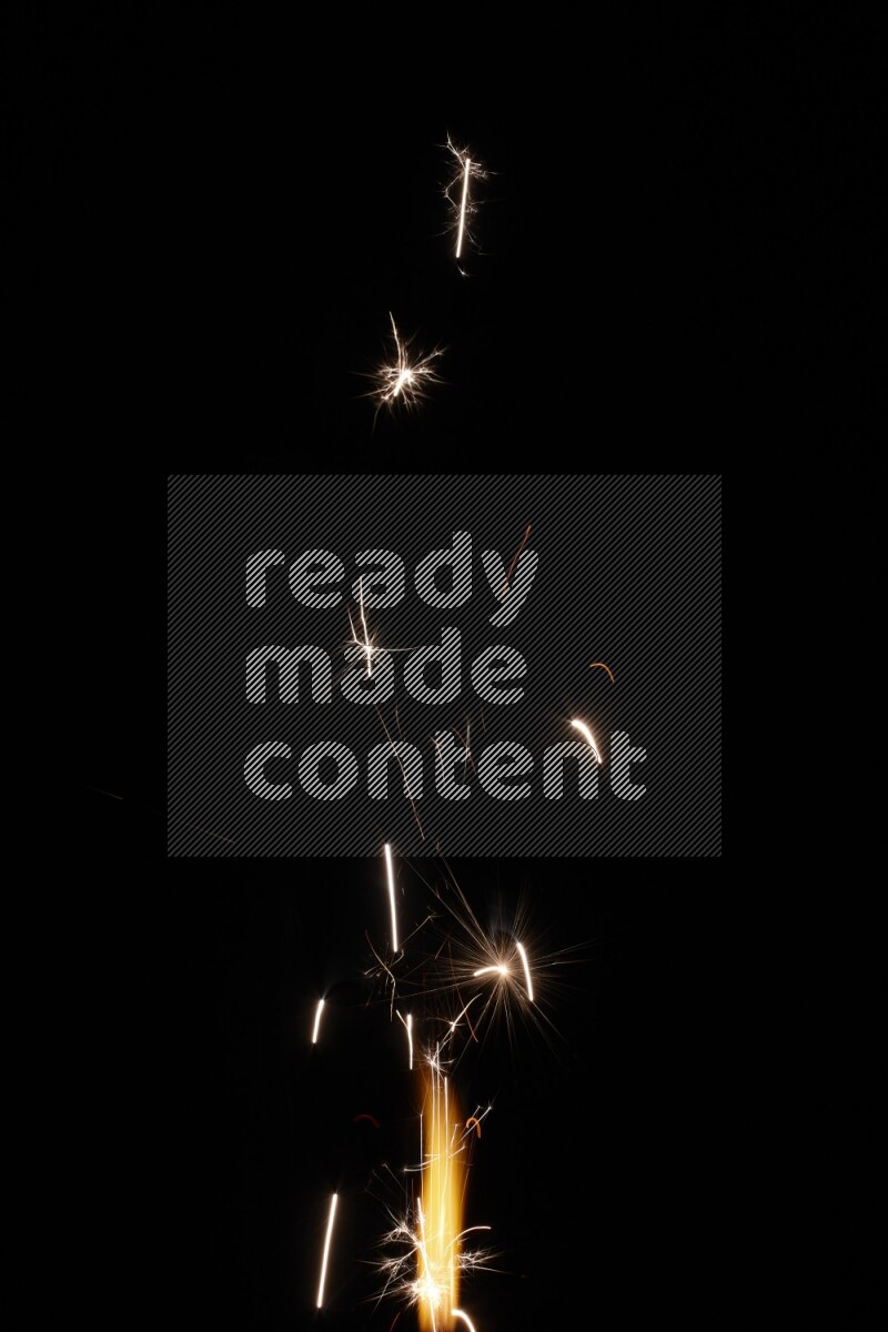 Sparkler candle isolated on black background