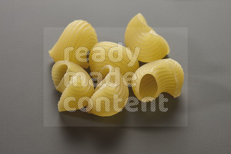 Pipe pasta on grey background