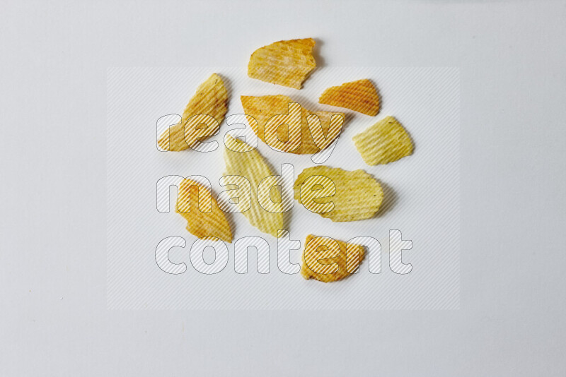 Chips snacks on white background