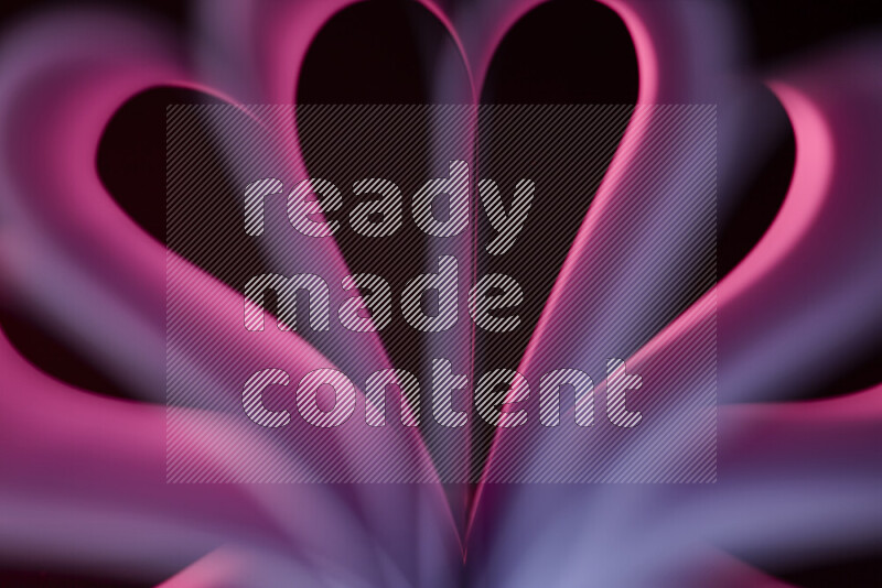 An abstract art piece displaying smooth curves in pink gradients created by colored light