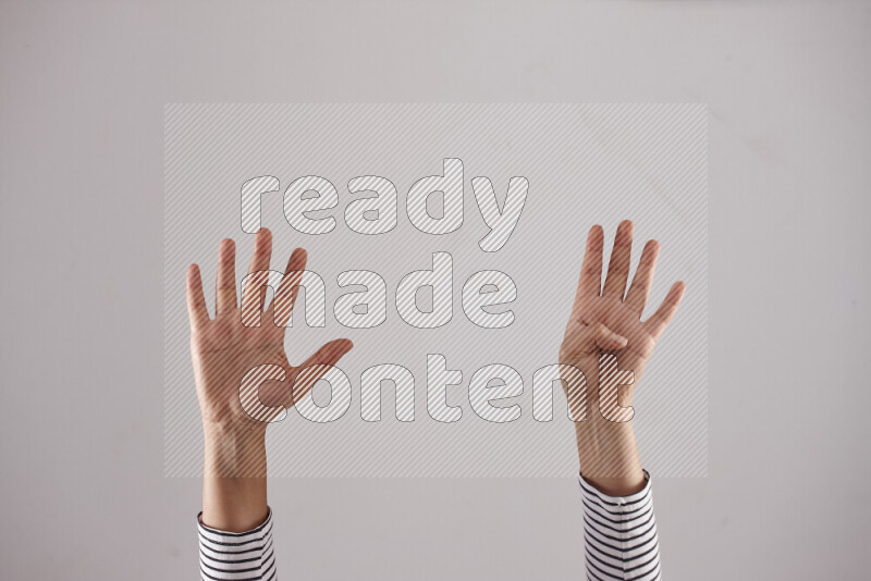 Woman hands gesturing sign language