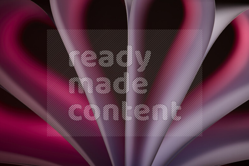 فن تجريدي يعرض منحنيات وتدرجات اللون الوردي مكونه بضوء ملون