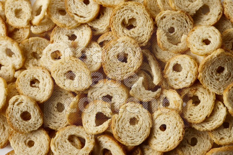 Assorted snacks on white background
