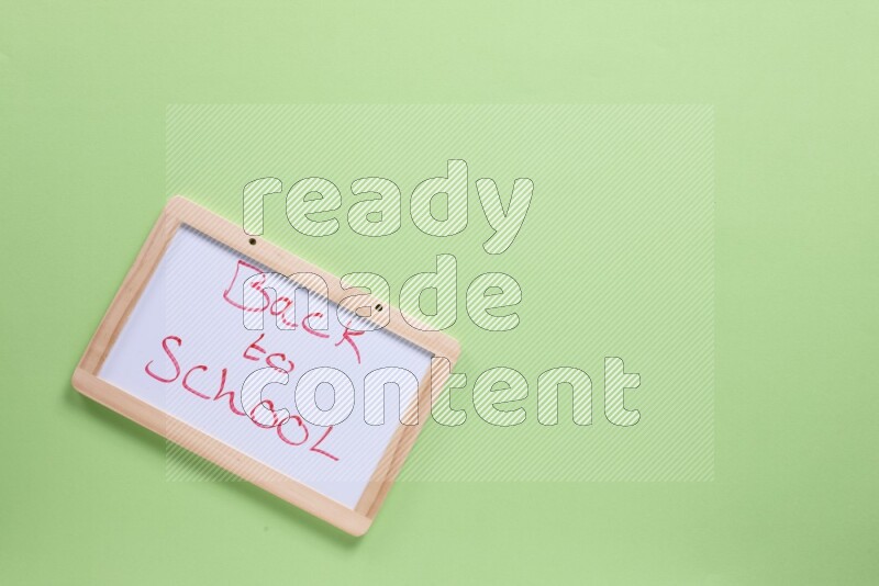 A whiteboard on green background