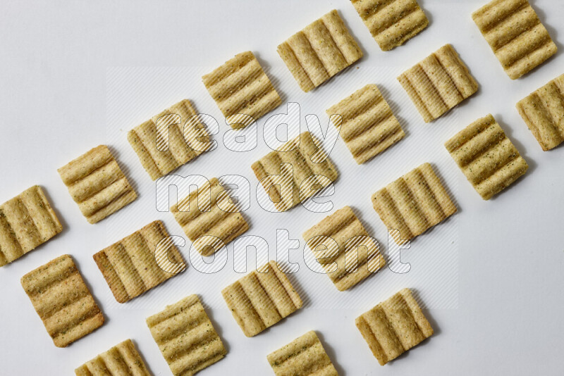 Crackers snacks on white background
